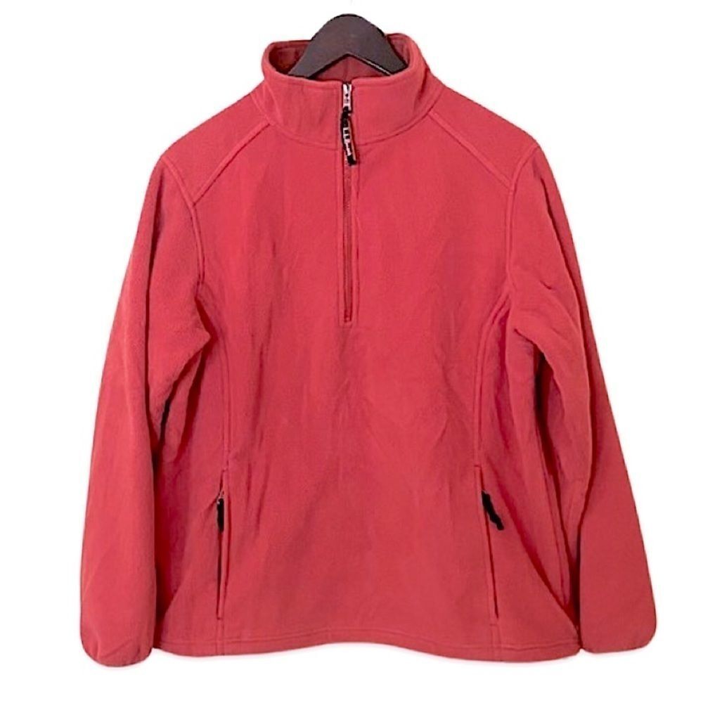 L.L. Bean Women’s Coral Quarter Zip Long Sleeve Pullover Pocket Fleece Medium